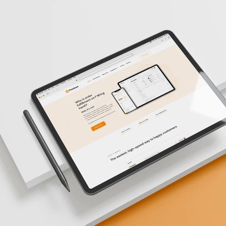Packiyo Website on Tablet