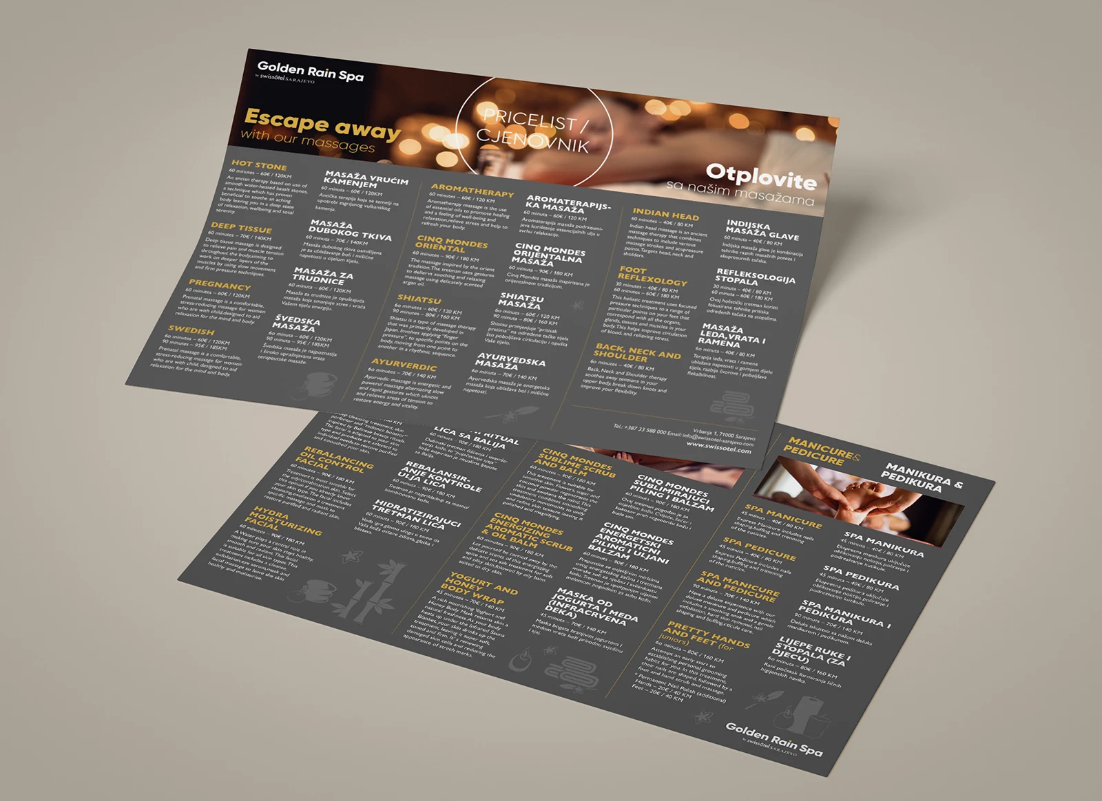 Golden Rain Spa Massage Pricelist A4 Preview